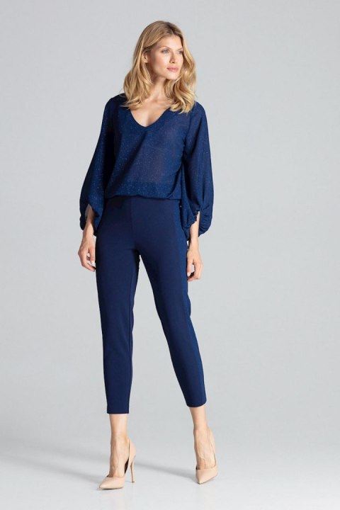 Spodnie Damskie Model M689 Navy - Figl Spodnie Damskie Model M689 Navy - Figl