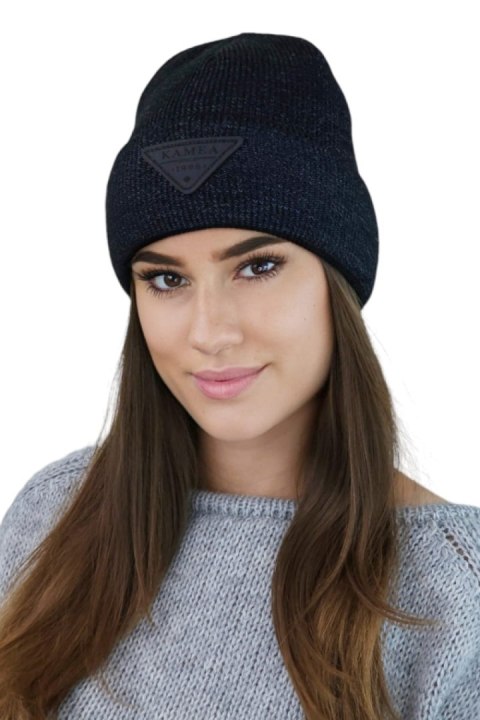 NAOMI beanie czapka zimowa z aplikacją kolor czarny - Kamea NAOMI beanie czapka zimowa z aplikacją kolor czarny - Kamea