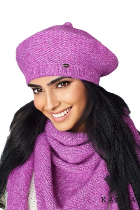 OFELIA zimowy beret damski kolor różowy - Kamea OFELIA zimowy beret damski kolor różowy - Kamea