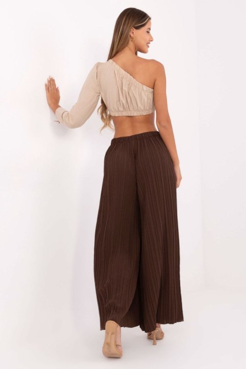Spodnie Damskie Model MI-SP-A2432.71 Dark Brown - Italy Moda Spodnie Damskie Model MI-SP-A2432.71 Dark Brown - Italy Moda