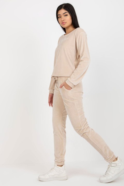 Komplet damski Model RV-KMPL-6083.05 Light Beige - Rue Paris Komplet damski Model RV-KMPL-6083.05 Light Beige - Rue Paris