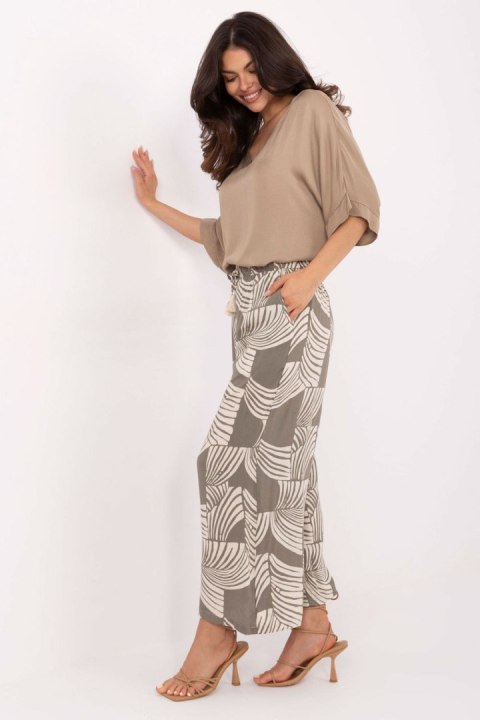 Spodnie Damskie Model D73771M62237G Khaki - Sublevel Spodnie Damskie Model D73771M62237G Khaki - Sublevel