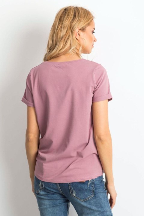 T-shirt Damski Model RV-TS-4838.54P Dark Pink - BFG T-shirt Damski Model RV-TS-4838.54P Dark Pink - BFG