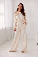 Spodnie damskie  Model Alaya BEJ SPD0032 Light Beige - Roco Fashion