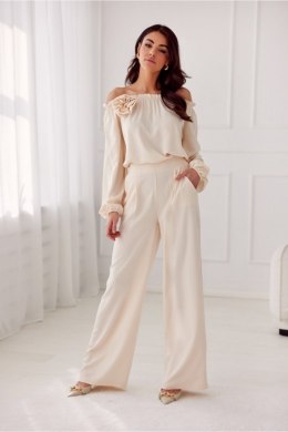 Spodnie damskie  Model Alaya BEJ SPD0032 Light Beige - Roco Fashion