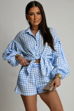 Komplet damski Model Molly Muślin 243866002 Niebieska Kratka - LaBalancia