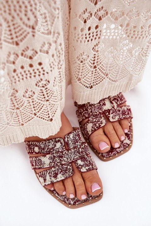 Klapki damskie Model Anniles 1156 Bordo - Step in style Klapki damskie Model Anniles 1156 Bordo - Step in style