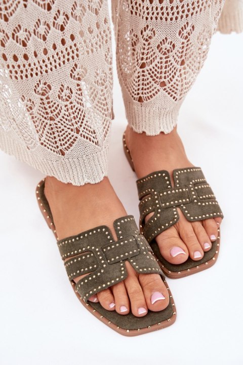 Klapki damskie Model Anniles 1156 Green - Step in style Klapki damskie Model Anniles 1156 Green - Step in style