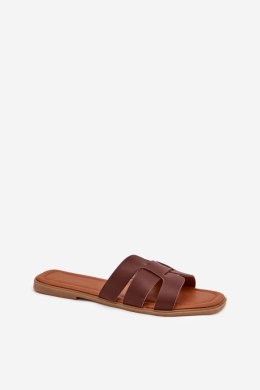 Klapki damskie Model Mirona WD298 Dark Brown
