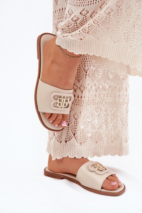 Klapki damskie Model Nenitta 5257 Beige - Step in style Klapki damskie Model Nenitta 5257 Beige - Step in style
