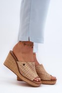 Klapki damskie Model Sergio Leone KL213 Beige