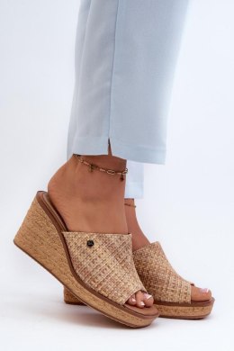 Klapki damskie Model Sergio Leone KL213 Beige
