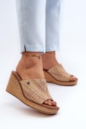 Klapki damskie Model Sergio Leone KL213 Beige