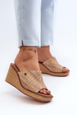 Klapki damskie Model Sergio Leone KL213 Beige