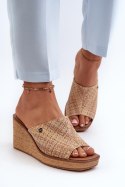 Klapki damskie Model Sergio Leone KL213 Beige
