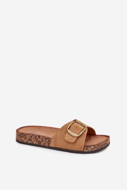 Klapki damskie  Model Zavira WD299 Camel 
