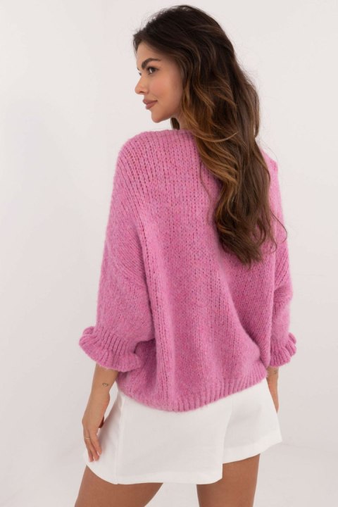 Sweter Damski Model MI-SW-2911.91 Dark Pink - Italy Moda Sweter Damski Model MI-SW-2911.91 Dark Pink - Italy Moda