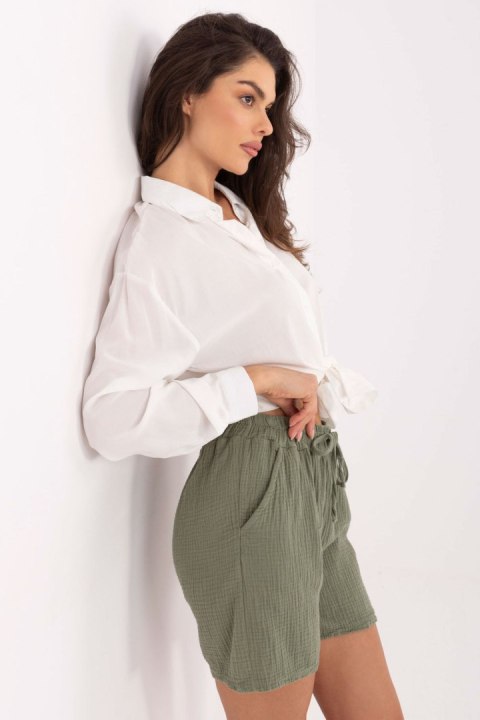 Szorty Damskie Model MO-SN-9717.95 Khaki - Italy Moda Szorty Damskie Model MO-SN-9717.95 Khaki - Italy Moda