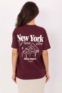 T-shirt Bluzka damska Model D12022M02645R Bordo - Sublevel