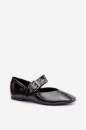 Baleriny Model Azirae 6689 Black Lakiert 