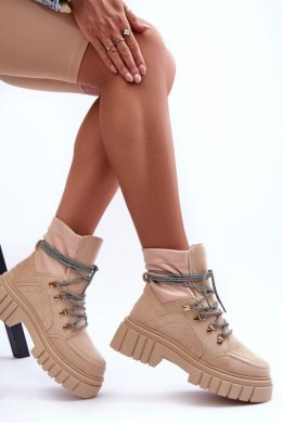 Botki Model Acorn 88-65 Beige Zamsz 