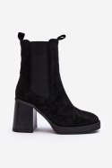 Botki Model Piovere 8600 Black Zamsz 