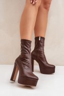 Botki Model Tennira C-243 Dark Brown 