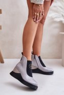 Botki Model Vinceza 66703 Grey Lakier 
