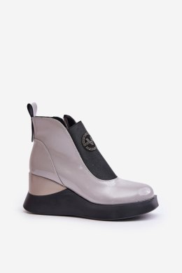 Botki Model Vinceza 66703 Grey Lakier 