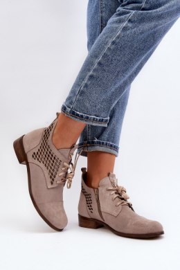 Botki Model Zazoo 2878/024 Beige 