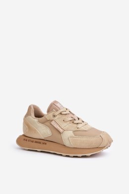 Sneakersy damskie skórzane Model Big Star OO274564 Hi-Polly System Beige