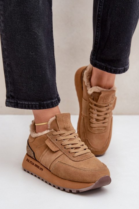 Sneakersy damskie skórzane Model Big Star OO274578 Hi-Poly System Camel Sneakersy damskie skórzane Model Big Star OO274578 Hi-Poly System Camel