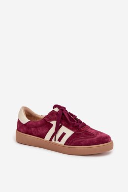Sneakersy damskie skórzane Model Vinceza 79557 Bordo