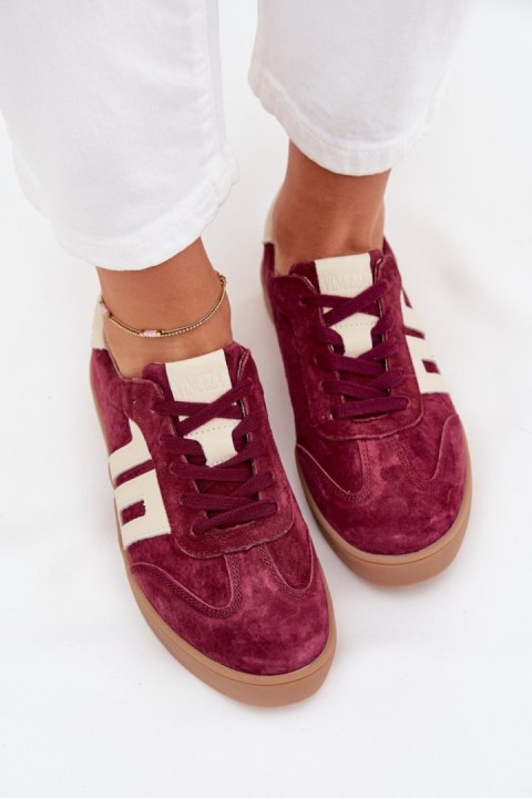 Sneakersy damskie skórzane Model Vinceza 79557 Bordo Sneakersy damskie skórzane Model Vinceza 79557 Bordo