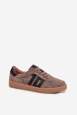 Sneakersy damskie skórzane Model Vinceza 79557 Dark Beige