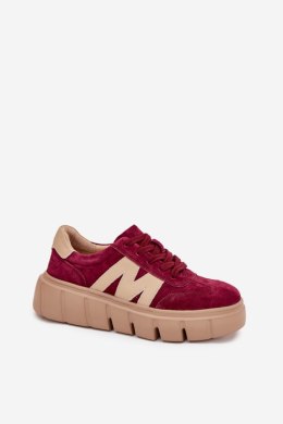 Sneakersy damskie skórzane Model Vinceza 79561 Bordo
