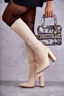 Kozaki Model Tressa NC1299 Beige Zamsz 