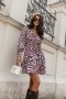 Sukienka damska Model Anna Krótka 336476985 Brown Zebra - LaBalancia