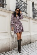 Sukienka damska Model Anna Krótka 336476985 Brown Zebra - LaBalancia