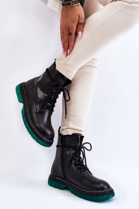 Botki Glany Model Trinah 22BT35-5079 Black_Green 