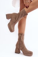 Botki Model Adelles HP-340 Dark Beige 