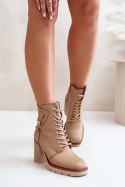 Botki Model Ivarisse ASA254-3 Beige 