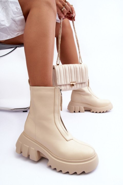 Botki Model Kusma JJ52P Beige Botki Model Kusma JJ52P Beige