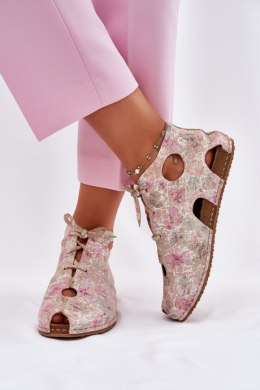 Botki Model Maciejka 03426-48 Beige Flowers 