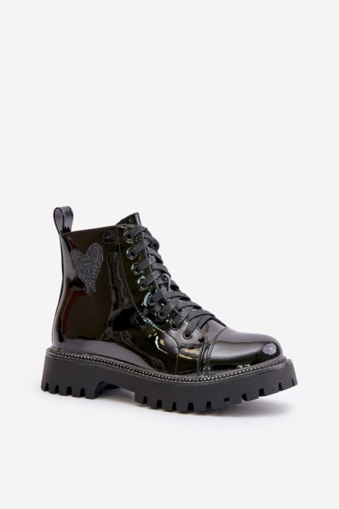 Botki Model Obeena 9681A Black Lakier Botki Model Obeena 9681A Black Lakier