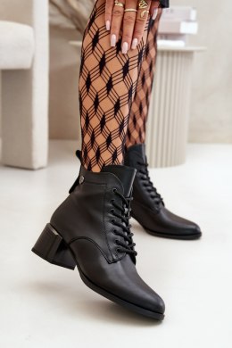 Botki Model Vinceza 91110 Black Skóra 