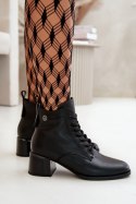 Botki Model Vinceza 91110 Black Skóra 