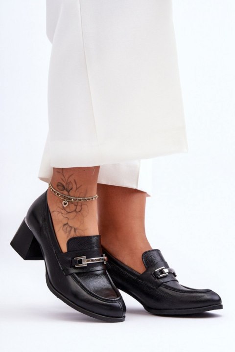 Czółenka Model Damira 20111 Black Skóra 