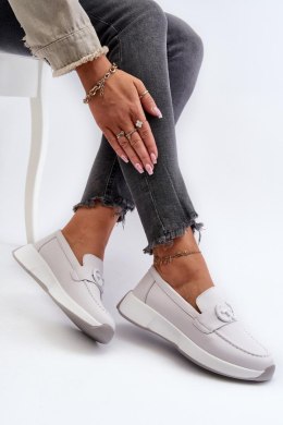 Mokasyny Model S.Barski LR490 Light Grey 