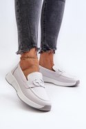 Mokasyny Model S.Barski LR490 Light Grey 